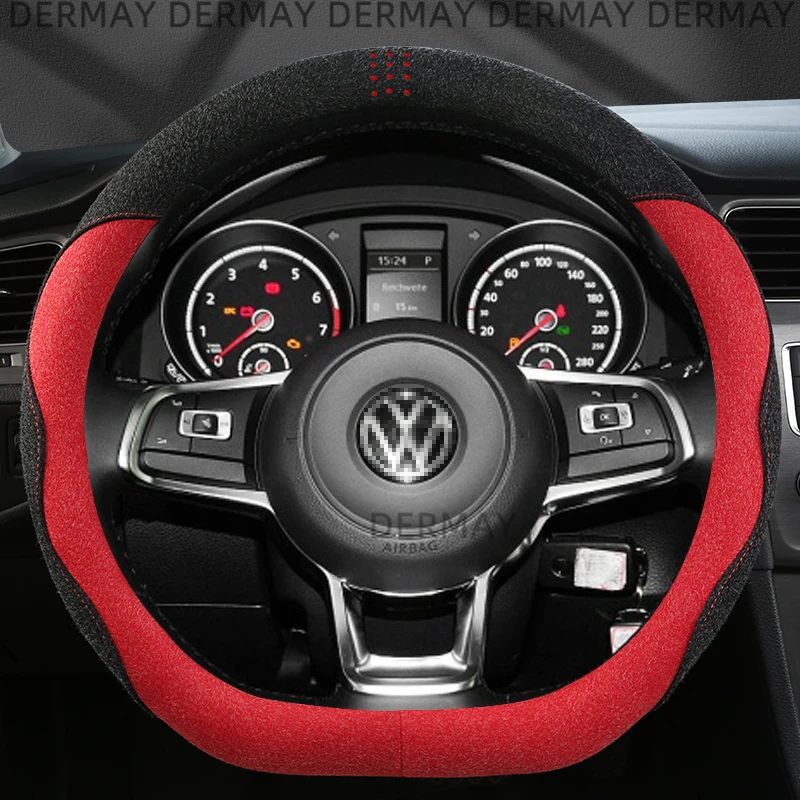 DERMAY чехол рулевого колеса автомобиля натуральная кожа замша для Volkswagen VW Scirocco R GTS