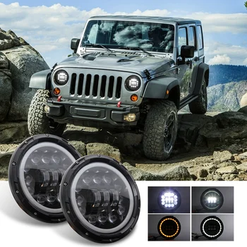 

2Pcs H4 400W 7Inch LED Head Light Lamp with for Lada Niva Urban 4X4 Suzuki Samurai for Jeep Wrangler Off Road