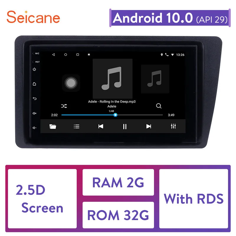 

Seicane Android Touchscreen 7" 2DIN GPS Radio Car Multimedia Player For 2001-2005 Honda Civic with FM WIFI AUX Support DAB 1080P