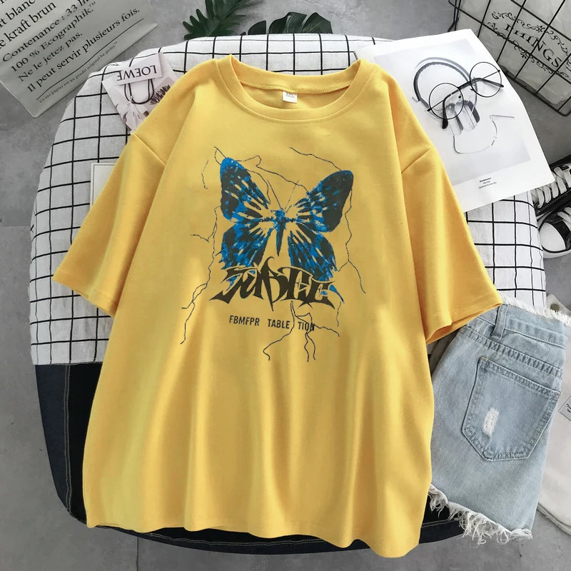 T shirt fashion butterfly print 