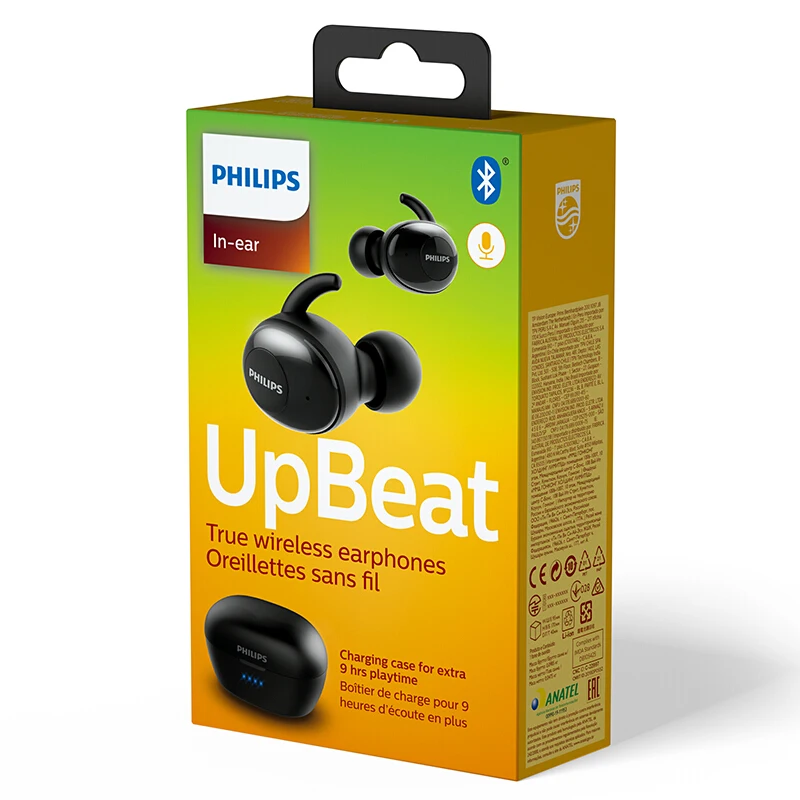 Оригинальная беспроводная гарнитура PHILIPS SHB2505 Bluetooth 5,0 HiFi двойной микрофон музыка спорт поддержка официальное подтверждение - Цвет: Black