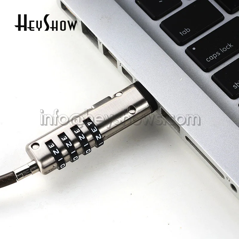 USB Port Laptop Security Lock, 4 Digit Password, Notebook Secure Steel Lock Cable, Anti Theft Combination, Protective