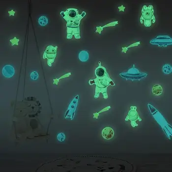 

Universe Astronaut Glow Stickers DIY Cartoon Luminous Wall Stickers Glow In The Dark For Nursery Room Bedroom Glow Stickers