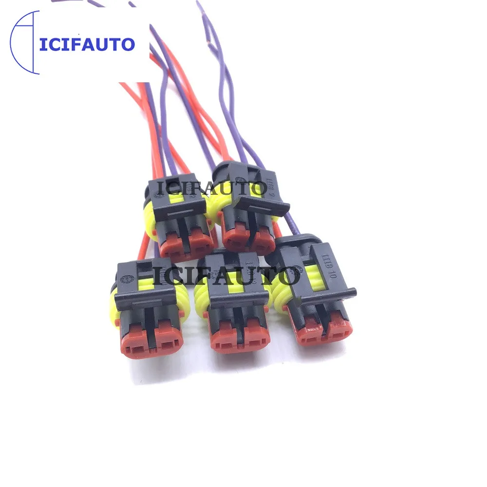 

5 Pieces Waterproof Male Electrical Connectors Plug 2-Pin Way With Wire For Car Motorcycle Scooter Marine