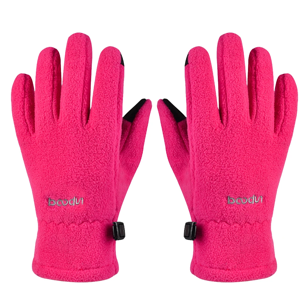 Kids Cycling Gloves Winter Warm Bike Full Finger Gloves Riding Winter Touch Screen Snow Windstopper Gloves