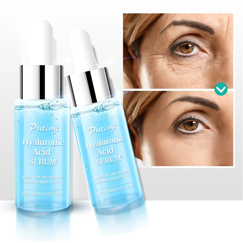 PUTIMI Hyaluronic Acid Shrink Pore Face Serum Face Acido Hialuronico Essence Moisturizing Whitening Face Cream Anti-Aging Dry PUTIMI Hyaluronic Acid Shrink Pore Face Serum Face Acido Hialuronico Essence Moisturizing Whitening Face Cream Anti-Aging Dry