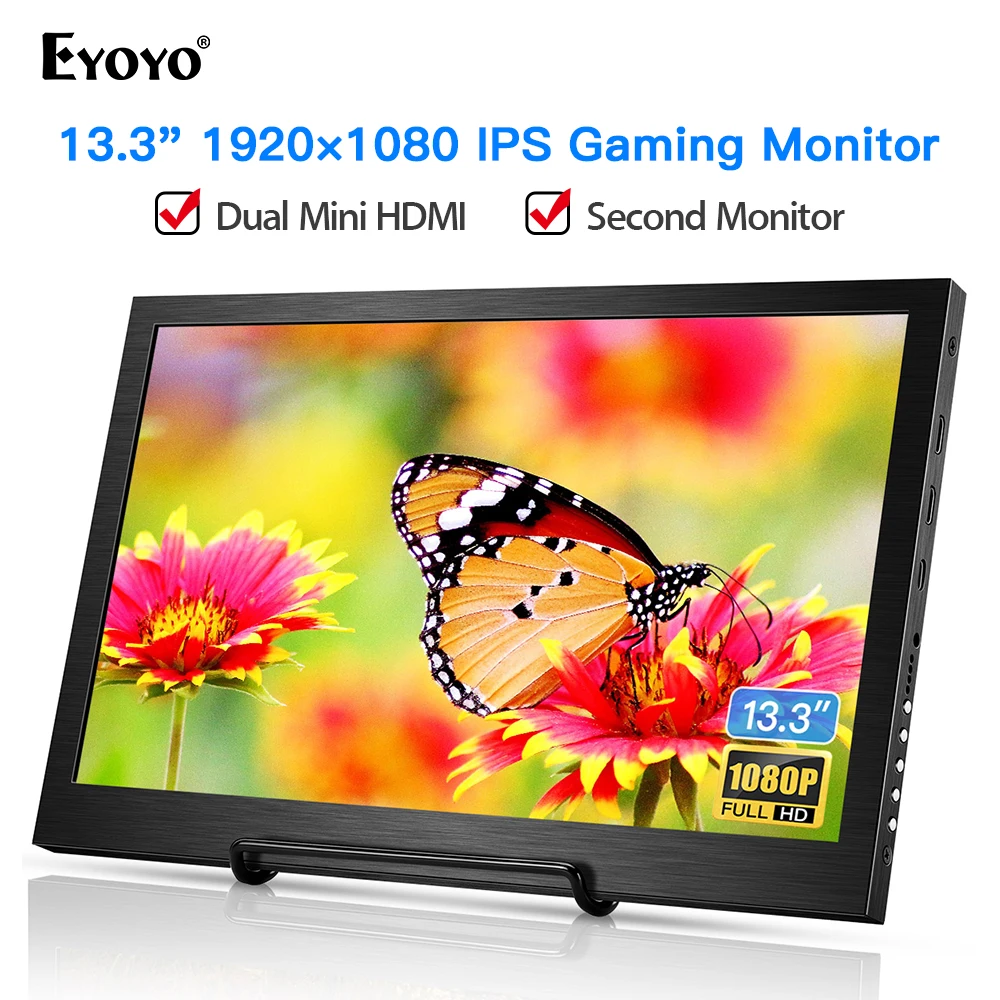 Портативный монитор Eyoyo EM13F HDMI экран 13 3 дюйма 2K ПК PS4 Xbox 1920X1080P IPS ЖК дисплей