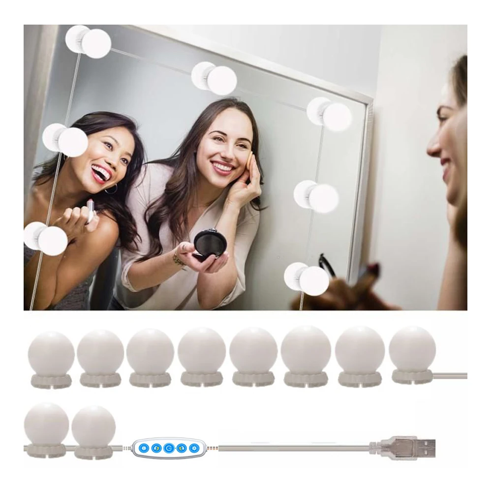Espejo, decoración de dormitorio de maquiagem profissional completa tocador de mueble de vanidad espejo de luz, luces led para maquillaje luz hollywood