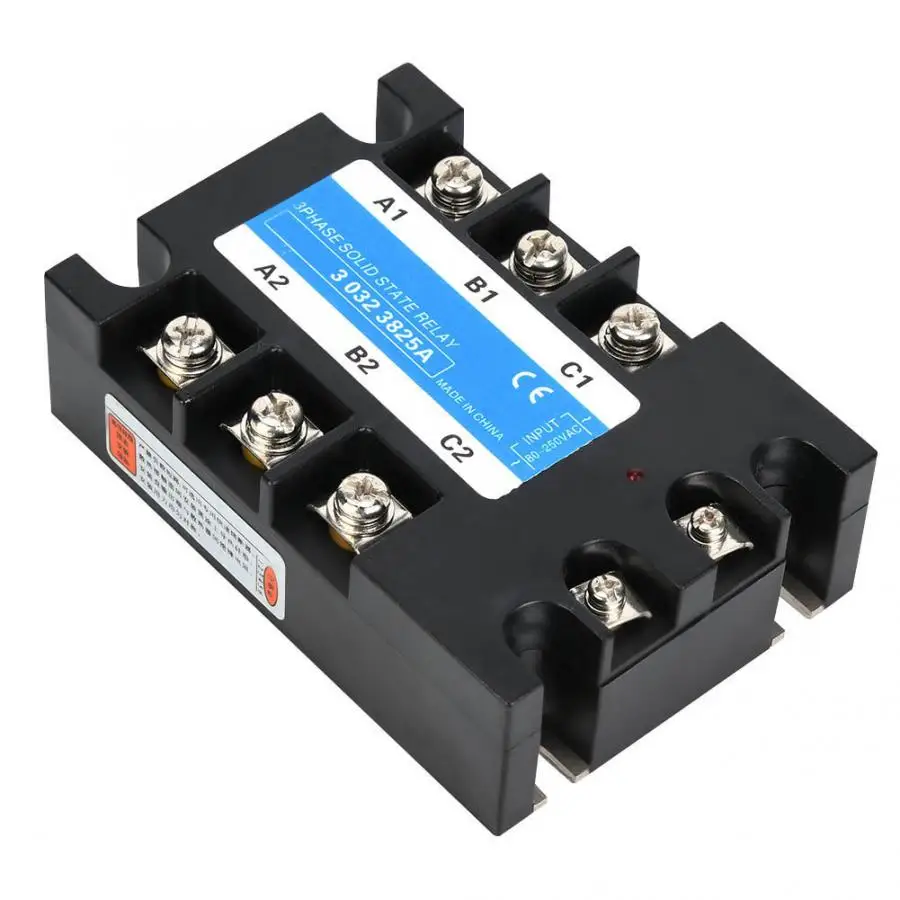25A/40A/60A/80A/100A трехфазное полупроводниковое реле 80-250VAC Вход SSR3 AC-AC электротехническое оборудование для станков с ЧПУ