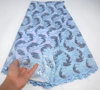 

2019 Embrodiery African Net Lace Fabric High Quality Neat sequins lace fabric for african french tulle lace fabric