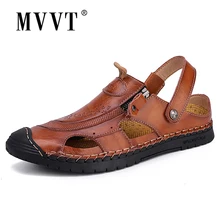 Classic Soft Genuine Leather Men Sandals Comfortable Slipper Men Summer Shoes Comfort Beach Sandals Outdoor Sneaker Flip Flops