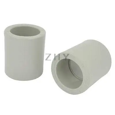 

2 Pcs Gray PVC 25mm Inner Diameter Straight Pipe Tube Connector