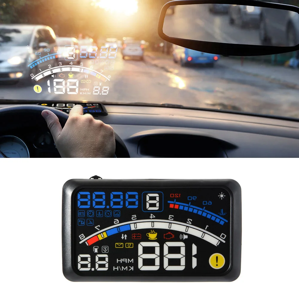 5,5 ''Универсальный OBD2 OBDII Автомобильный gps HUD Дисплей Система Предупреждение о превышении скорости