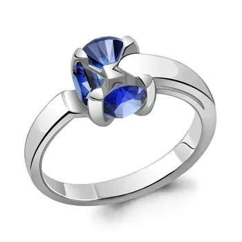 

Ring AQUAMARINE with nanosapfirami, Silver 925