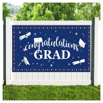 

Party Backdrops Decoration Large Fabric Graduation Party Banner 71' 'x 40'' Durable Selfie Background 2020 Birthday Decoration