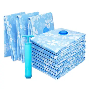 

11Pcs Portable Vacuum Storage Bag Reusable Hand Pump Compressed Clothes Pillow Storage Organizer