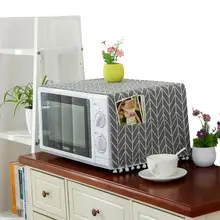Универсальная хлопковая льняная Пылезащитная крышка с сумкой для хранения для кухни для микроволновой печи холодильника