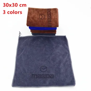 

30*30CM Car Sticker Wash Microfiber Towel Car Cleaning For Mazda Axela 2 3 5 6 CX-3 CX-5 CX-7 CX-9 MX-5 Car Styling