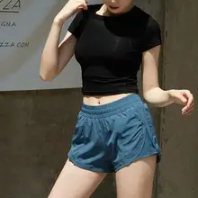 Женские спортивные шорты летний спортзал фитнес бег тренажерный зал тренировочные шорты быстросохнущие женские майки для бега шорты