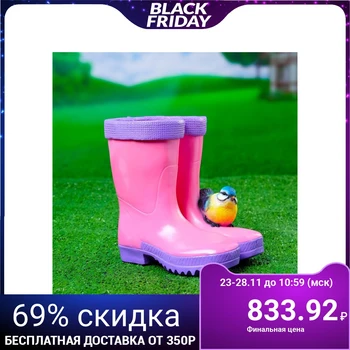 

Figured kashpo "boots with a bird" pink 19 х13х18см 4241514