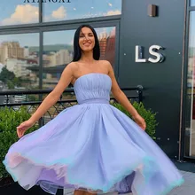 Небесно-голубое платье для выпускного вечера атласное ТРАПЕЦИЕВИДНОЕ ПЛАТЬЕ длиной до колен Короткие Выпускные платья вечерние платья для вечера встречи выпускников платье