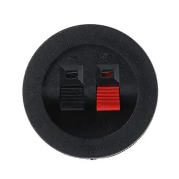 

2PCS Speaker Terminal Board Plate Round 2 Way Spring Clip Binding Spring Post Cup Push Type 634A