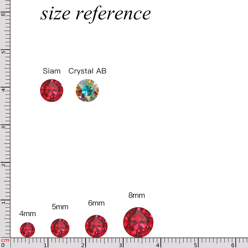 Description Picture 2 of itemAstrobox Diamond Round 4/5/6/7/8/10mm Cone Transparent Pointed Crystal Pointback Glue On Nail Art Rhinestones DIY Jewelry Making