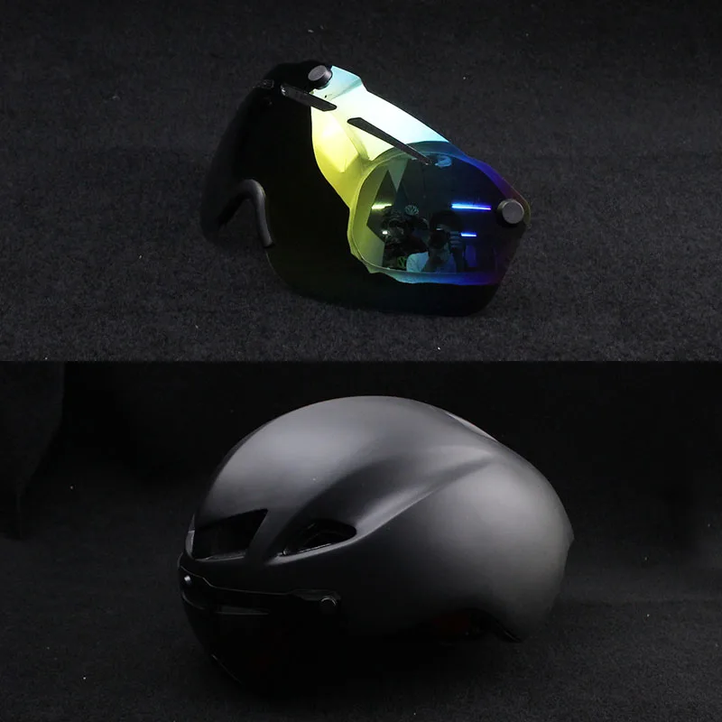 Сверхлегкий шлем спортивные велосипедные шлемы на открытом воздухе MTB для женщин и мужчин защитная шляпа Casco de bicicleta 56~ 62 см - Цвет: 15-matte-2lens
