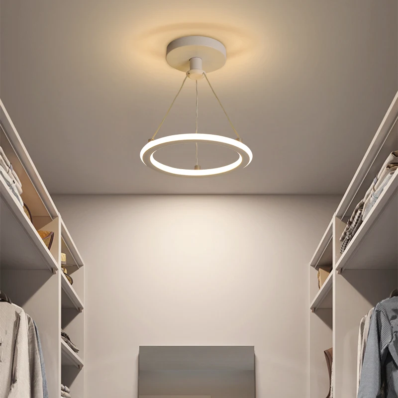 

Nordic Creative Smple Chandelier 19W Corridor Entrance Entrance Hall Balcony Ring Led Chandelier Acrylic Aluminum Chandelier