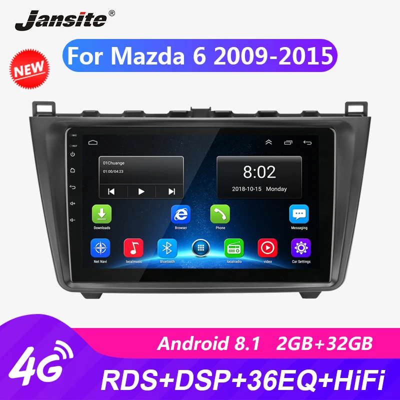 Jansite R9 9" RDS DSP Android Car Radio For Mazda 6 2009-2015 Touch screen player GPS Navigation HIFI autoradio video with frame |