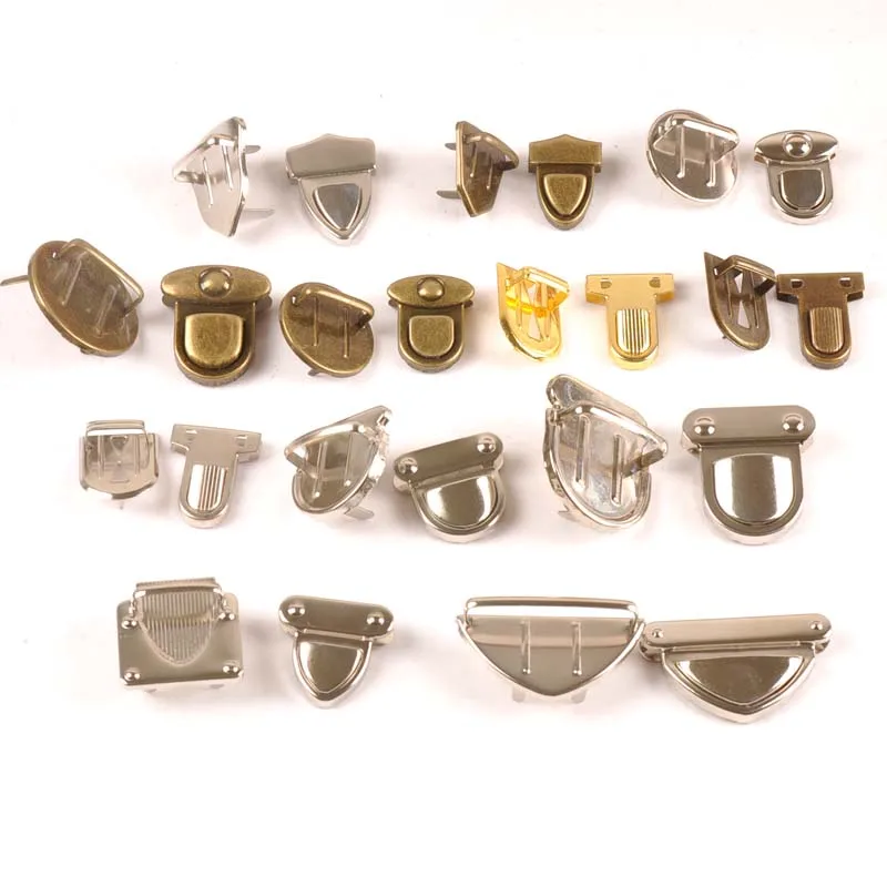 2 Sets Silver/Tone Antique Bronze Handbag Bag Accessories Purse Snap Clasps/ Closure Lock cp2404