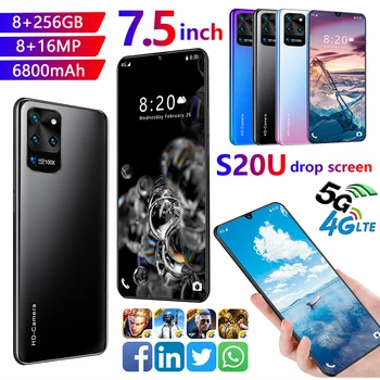 

Global Version 7.5-Inch Galay S20 Network 4G Snapdragon 855 Smartphone 8GB RAM 256GB ROM Octa Core 4 Camera S20U Cell Phone
