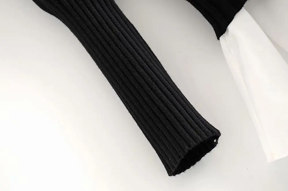 CHICEVER Winter Knitted Pullovers Sweater For Women Top Female Patchwork hem Casual Women's Jumper Clothes Fashion New