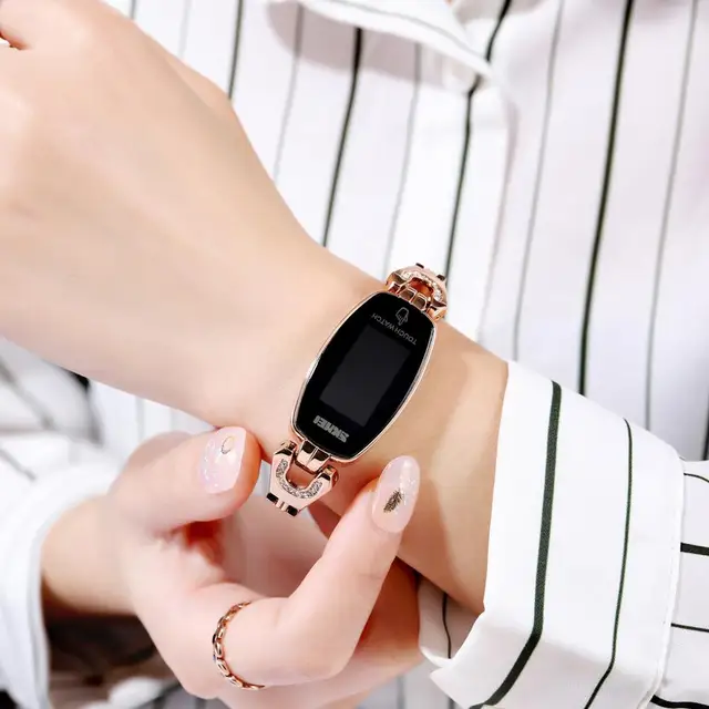 Сенсорные женские часы с тонким браслетом светодиодные 5