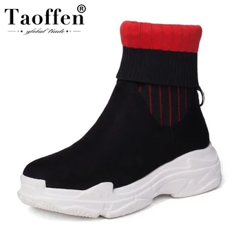 

Taoffen 2020 Women Winter Warm Size 29-46 High Quality Ankle Boots Thick Bottom Comfortable Shoes Woman Sneakers Footwear