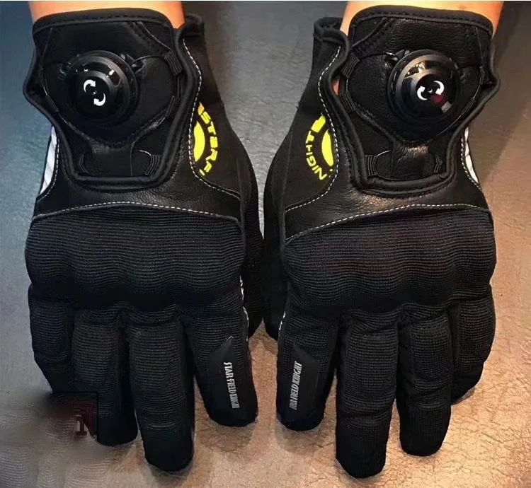 Мужская мотоциклетная боа защитная сетка Перчатки велосипедные штаны перчатки для сенсорного экрана дышащие перчатки - Цвет: Black