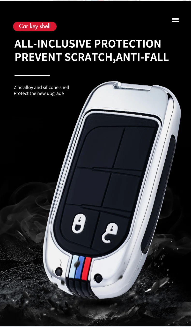 2 3 4 5 pulsanti portachiavi remoto per Dodge Charger Challenger Durango Journey Jeep Grand Cherokee Renegade Fiat Freemont - H3779c234b25a4af4a5471e2834263ab3W