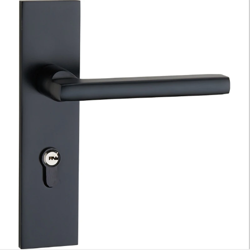 

Space Aluminum Door Locks Continental Bedroom Minimalist Interior Door Handle Lock Security Mute Door Lock Household Security