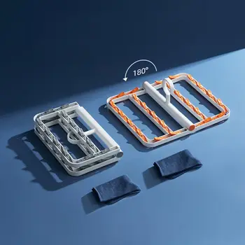 

24 Clips Folding Clothes Hanger Windproof Plastic Drying Rack for Underwear Socks Scarf Storage Anti-winding Multipurpose