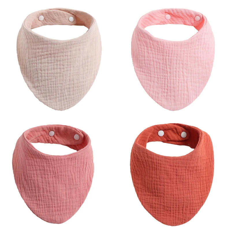 baby headband 4Pcs/ Lot Cotton Baby Bibs Adjustable Triangle Newborns Saliva Towel Toddler Baby Boys Bib Burp Cloth Scarf Baby Shower Gifts new born baby accessories	 Baby Accessories