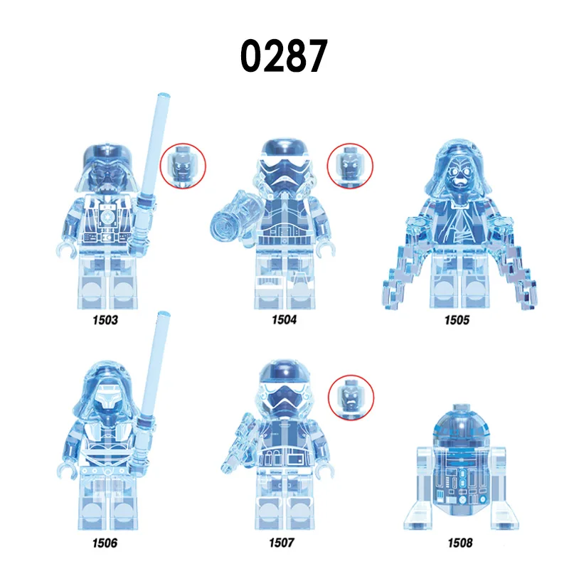 

lEGOED naves Star MINIFIGURED Wars 9 Hologram the rise of skywalker Kylo Rened starwars Building Blocks Toys Figures