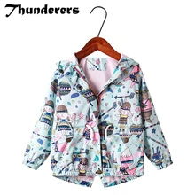 Thunderers/Новинка года; модная детская ветровка для мальчиков и девочек; детская куртка с рисунком граффити; милые пальто для малышей; хлопковая одежда
