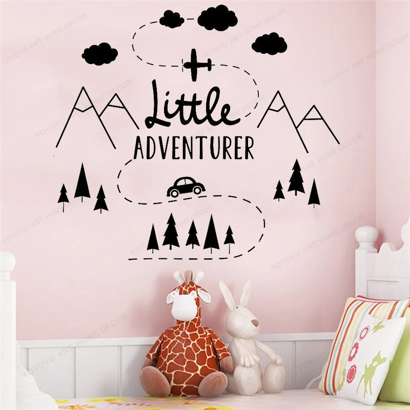

Art Home Decor Little Adventure Mountain Wall Sticker Kids room Wall Paper Art Decor Removable Nursery Bedroom Wall Decal WU220
