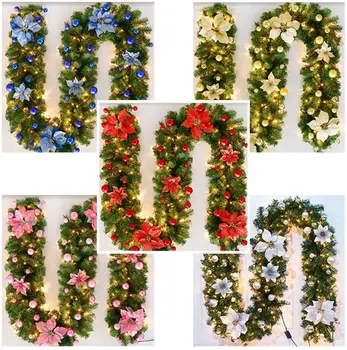 

1.8/2.7m Christmas Decoration Rattan Artificial Fireplace Garland Wreath Fake Pine Tree Ornament New Year Christmas Ornaments