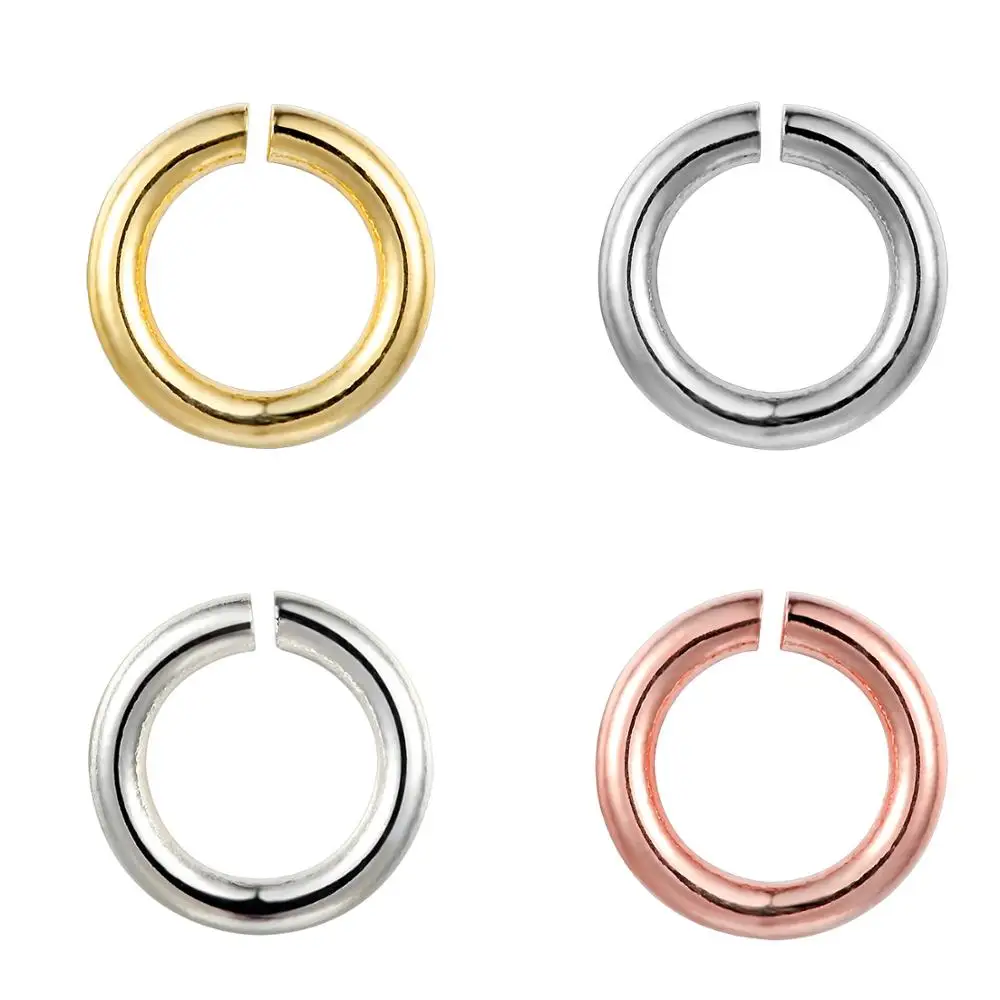 

50PCS 24K Gold Color Real Silver Color Plated Brass Jump Rings Split Rings Diy Jewelry Findings Earrings Accessories Wholesale