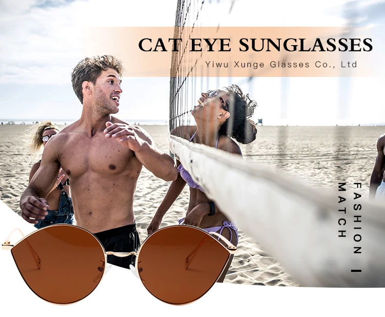 Fashion Custom Sunglasses Logo Cat Eye Retro Sunglasses