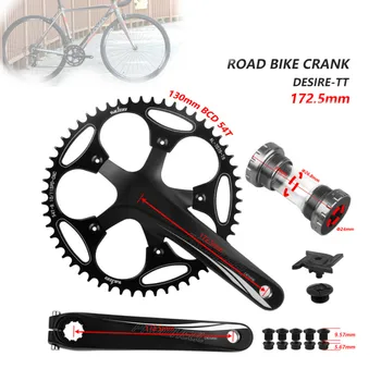 

Road Bike Bicycle Crank 170/172.5mm 130BCD Narrow Wide Chainring 52/54/56/58/60T Racing Bicycle Cranks With Bottom Brackets