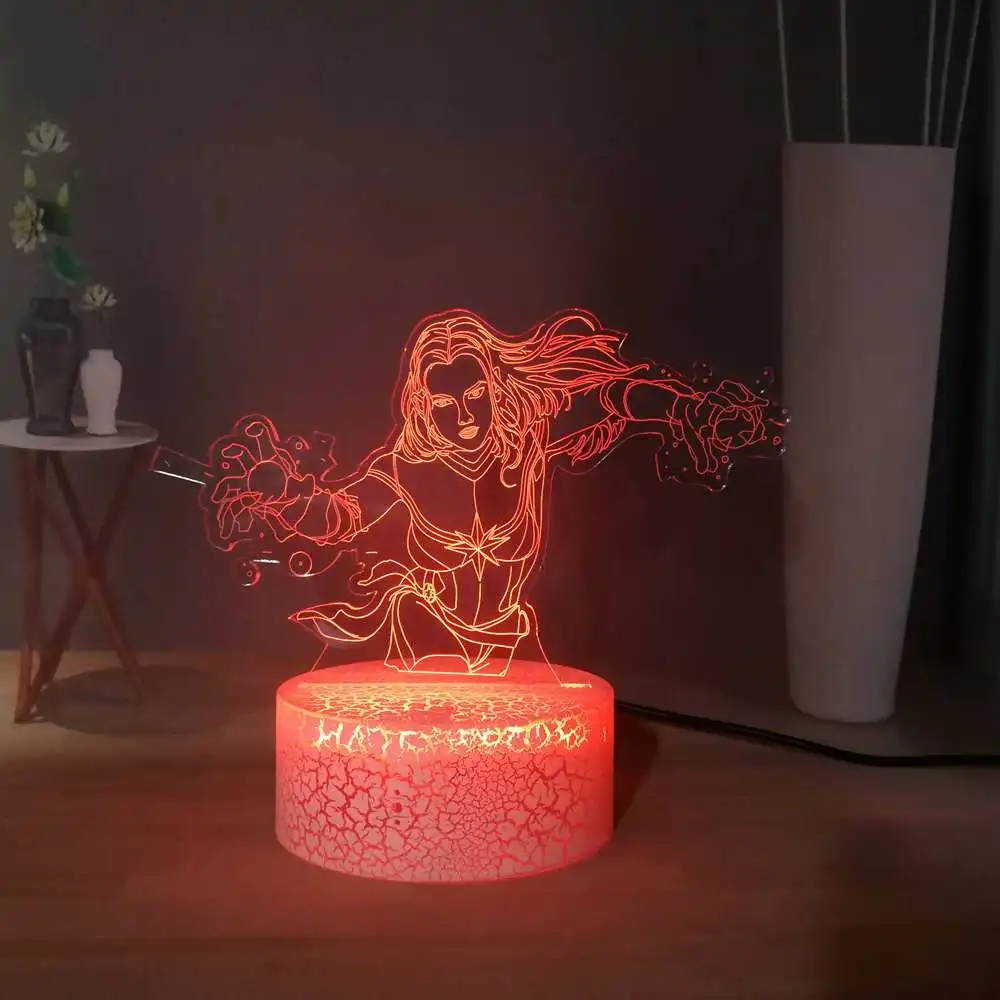 Marvel Superhero 3D USB Touch LED Night Lights 7 Color Touch Bedroom Table Lamp 