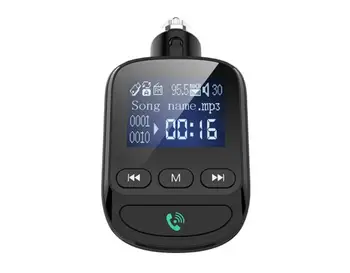 

100pcs Bluetooth 5.0 FM Modulator Handsfree Wireless Car Kit MP3 Radio Player USB Charger QC3.0 12v-24v