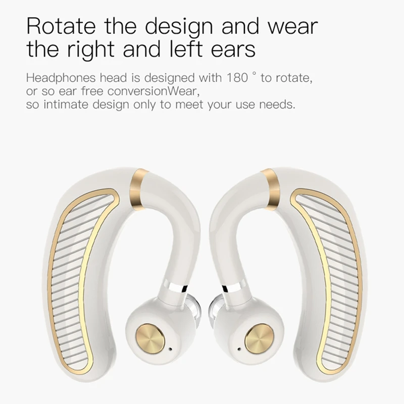 K21 Bluetooth Headphones 5 0 Vehicle Mounted Ear Mounted Super Long Standby Auto Broadcast Number White 